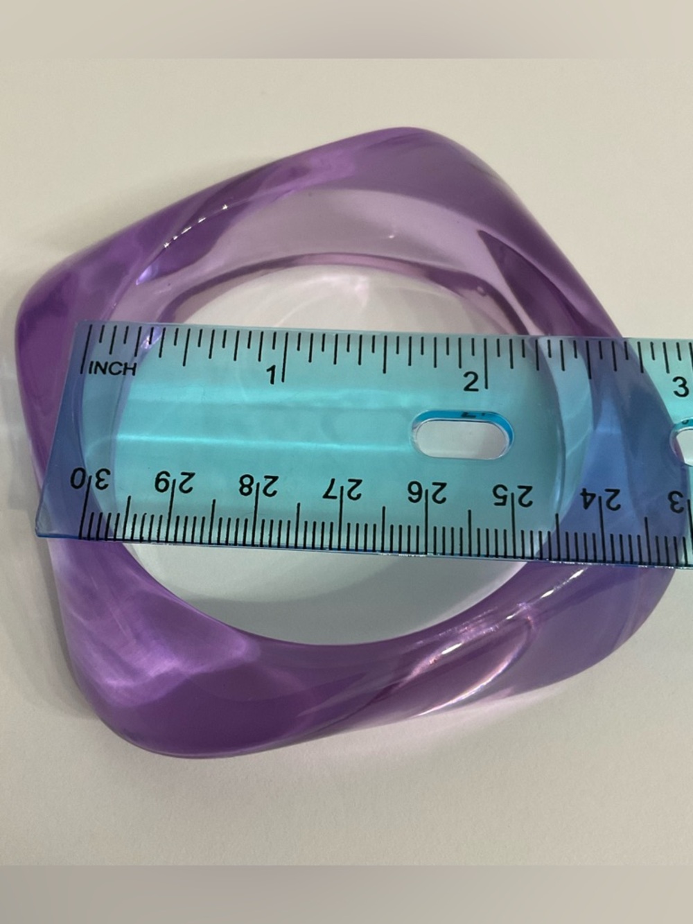 Acrylic Trendy Bangle Bracelets Asymmetric Set Purple - Picture 6 of 6